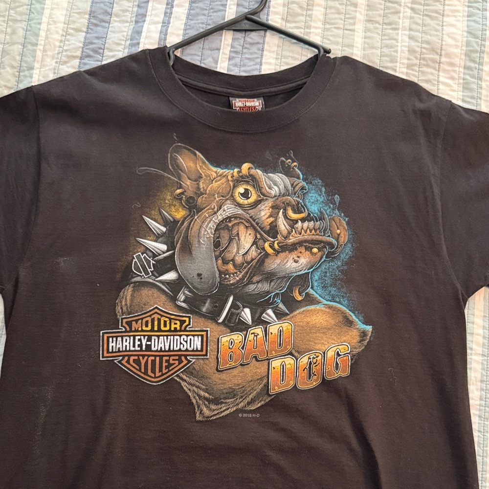 Harley-Davidson Black T-Shirt with Bad Dog Design